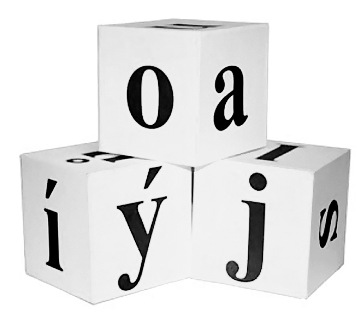 Demonstrační kostky s písmenky