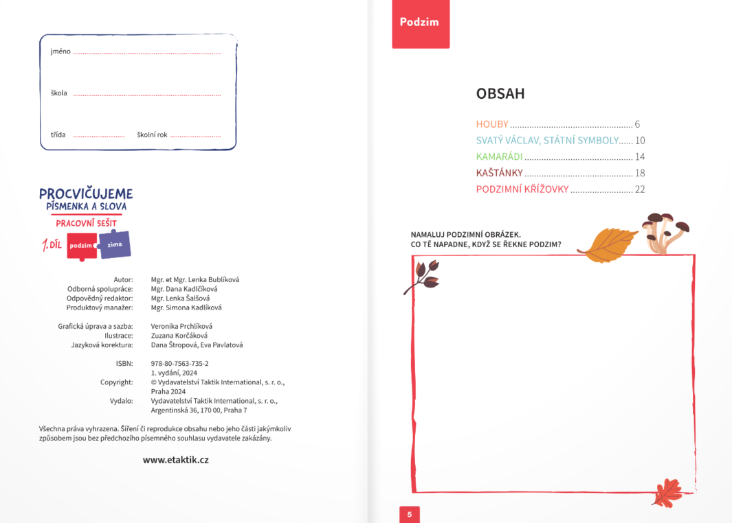 Procvičujeme písmenka a slova 1 (podzim/zima) - genetická metoda