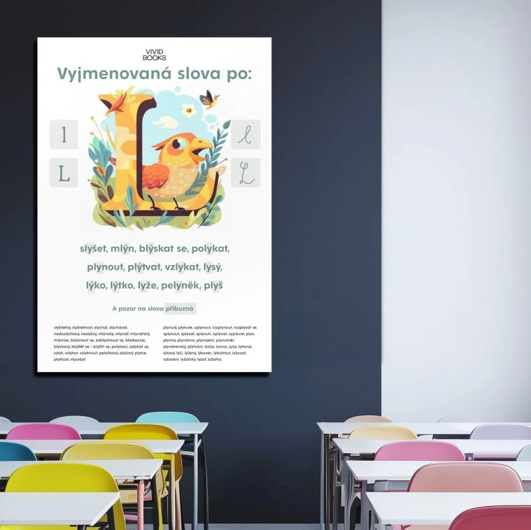 Nástěnný plakát - Vyjmenovaná slova po: L