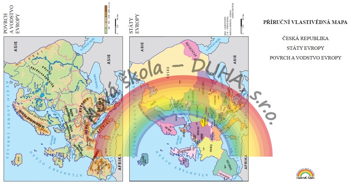 Vlastivěda 5 a Zeměpis 8 - Náhradní mapa k učebnici (55-40 a 88-47)