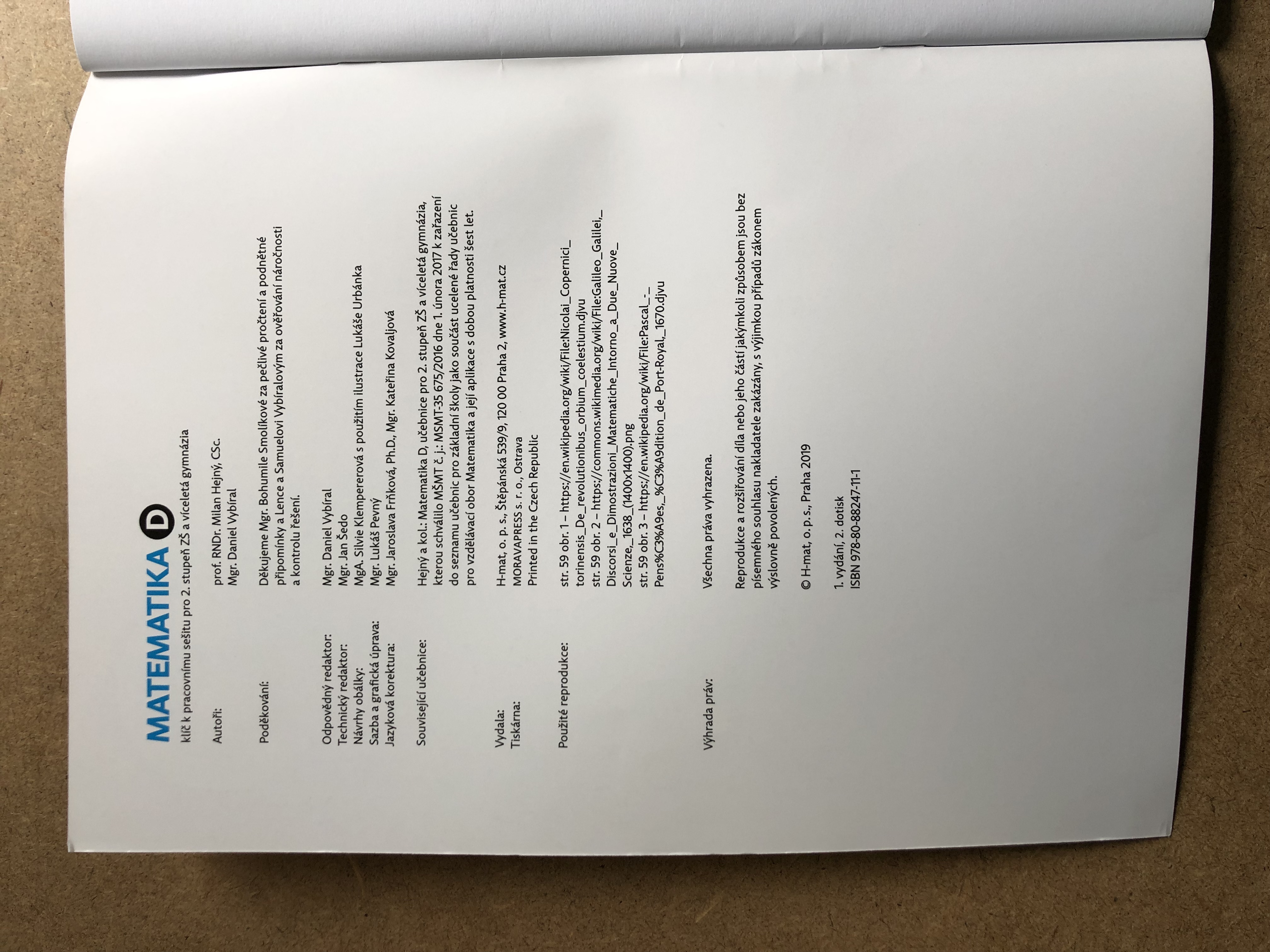 Matematika D - klíč k pracovnímu sešitu 