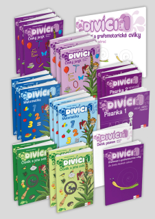 Divíci 1 - základní učitelský balíček - Český jazyk GEN (nevázané písmo) + Matematika + Člověk a jeho svět