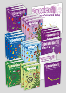 Divíci 1 - základní učitelský balíček - Český jazyk GEN (vázané písmo) + Matematika + Člověk a jeho svět